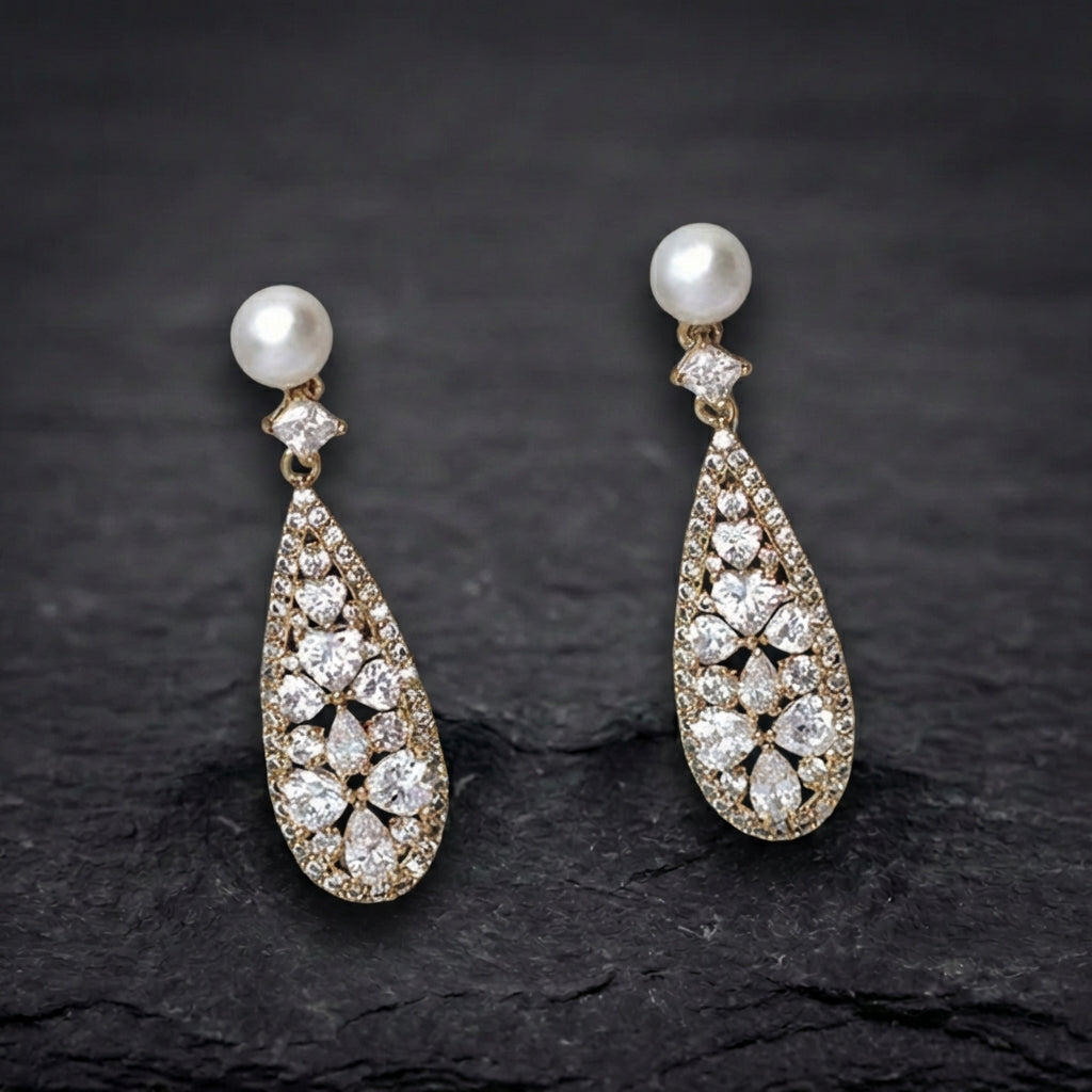 Vintage Bright & Pearl Earrings