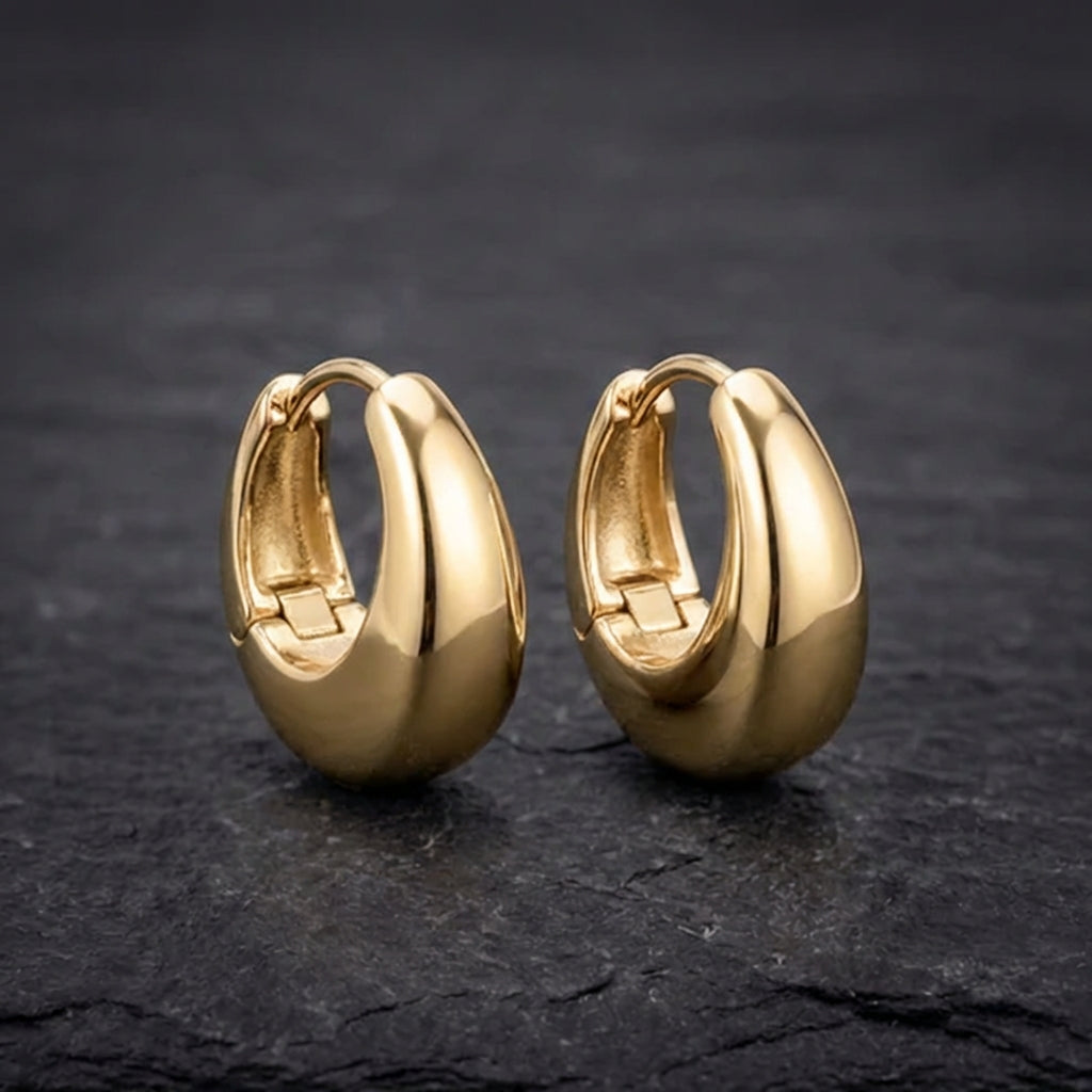 Aurora Oval Gold Earrings