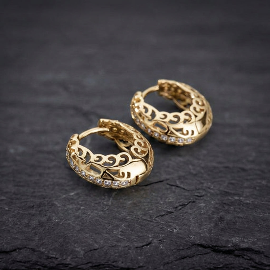 Minimalist Mandala Earrings In Gold