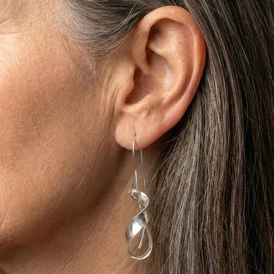 Silver Irregular Dangling Earrings