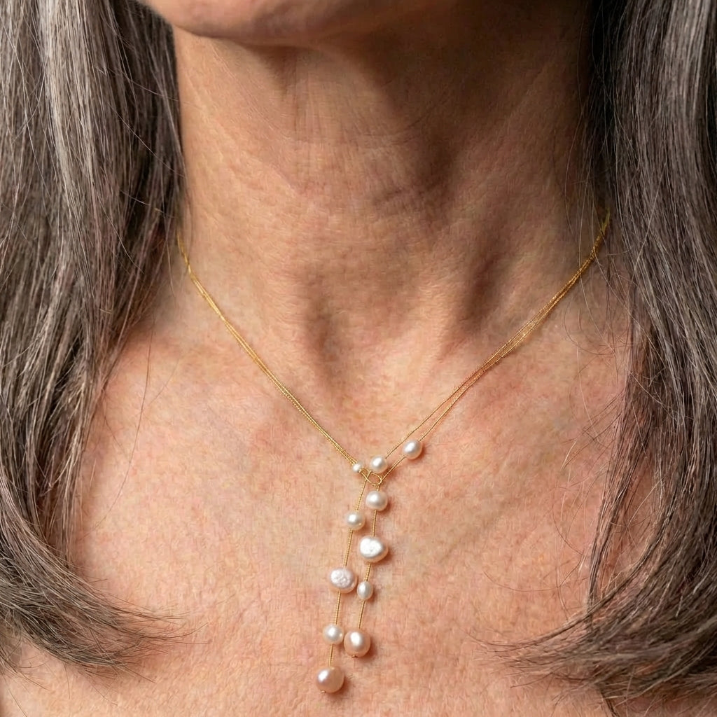 Elegant Dangling Pearl Necklace