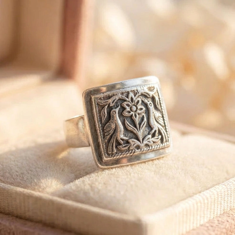 Vintage Silver Flower Ring