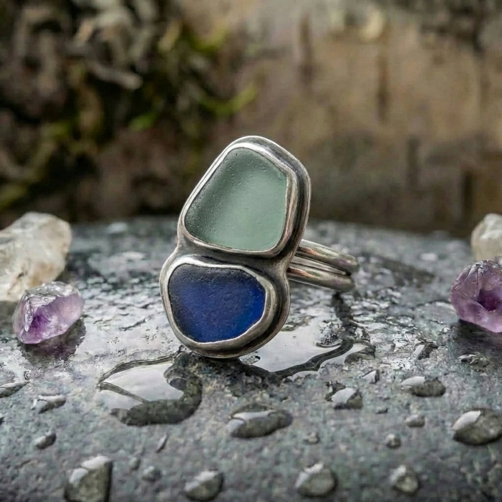 Vintage Geometric Stone Ring