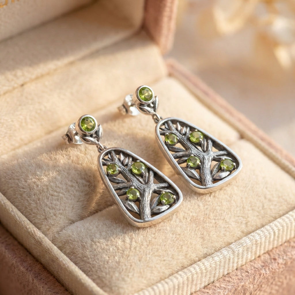 Vintage Peridot Branch Earrings