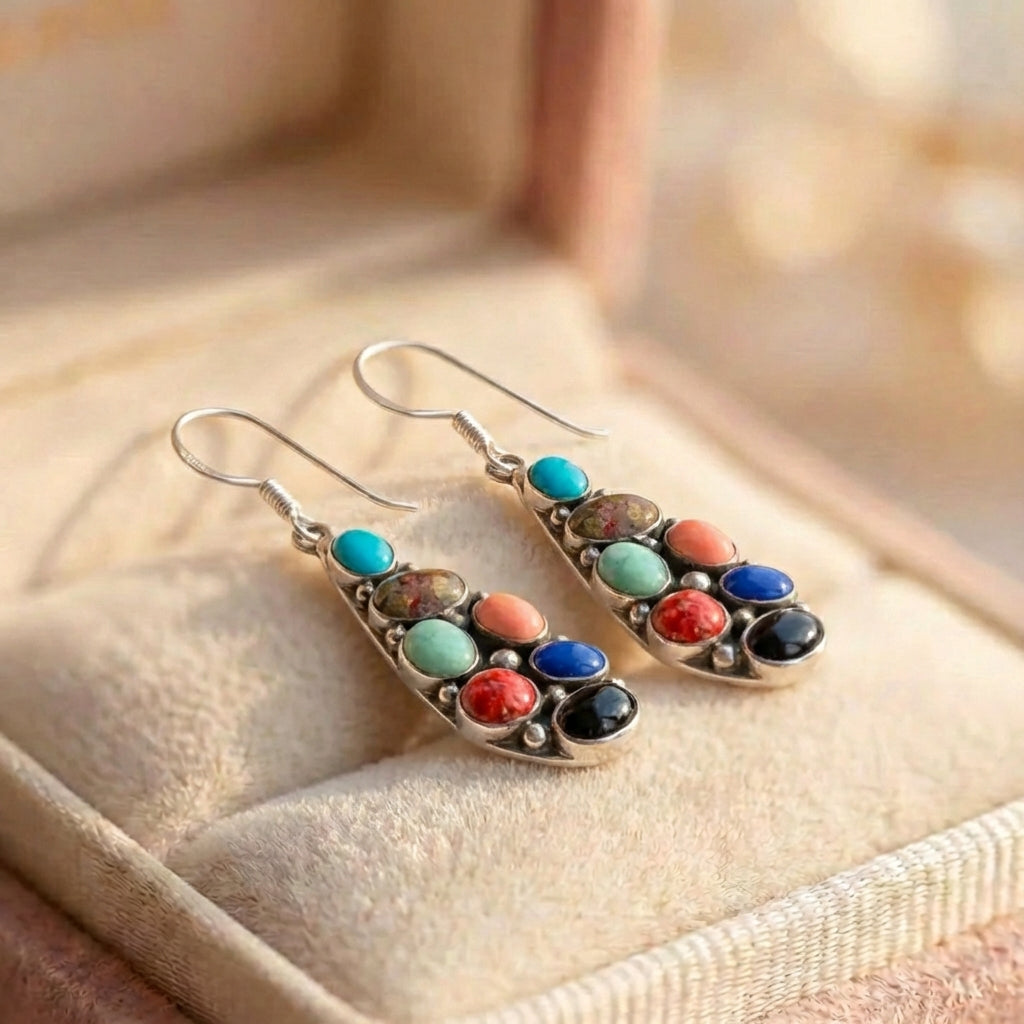 Vintage Stone Dangle Earrings