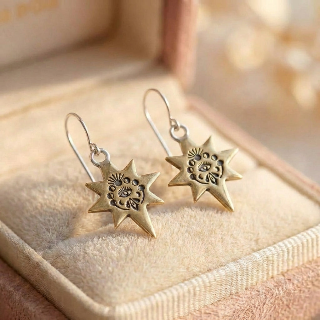Vintage Star Eye Earrings