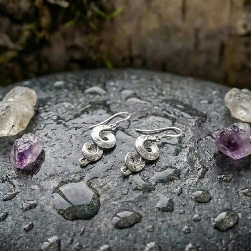 Vintage Silver Spiral Earrings