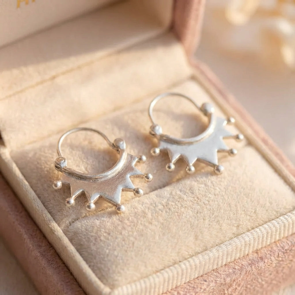 Vintage Silver Geometric Earrings