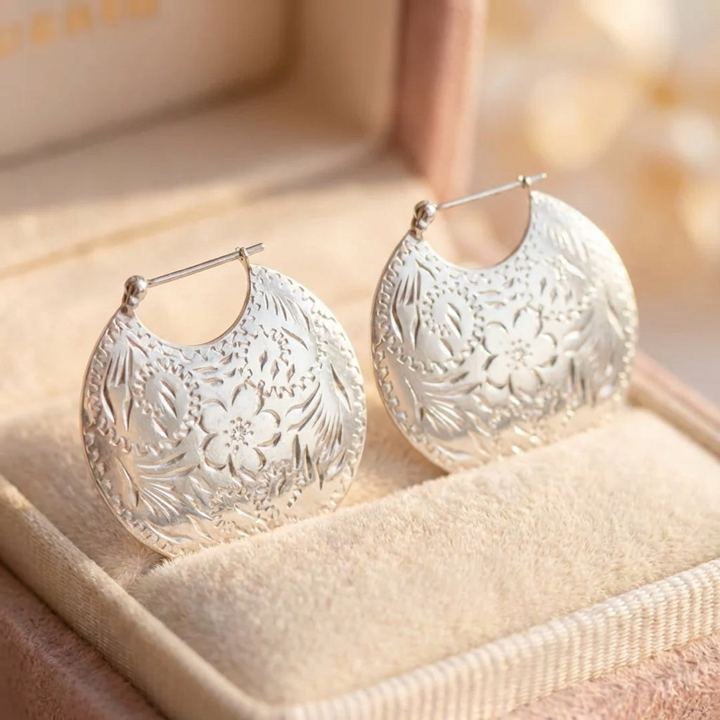 Vintage Silver Flower Earrings