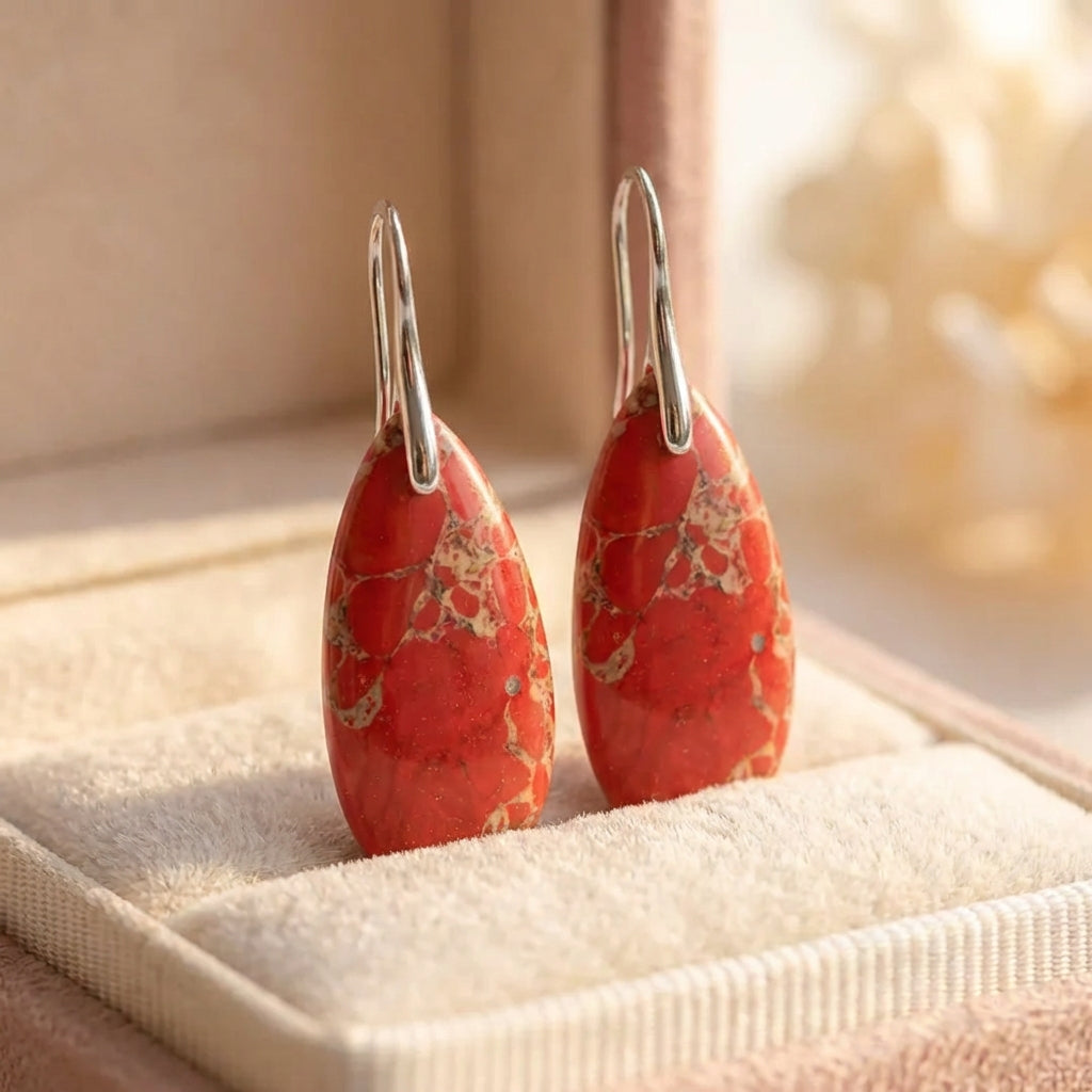 Vintage Red Jasper Earrings