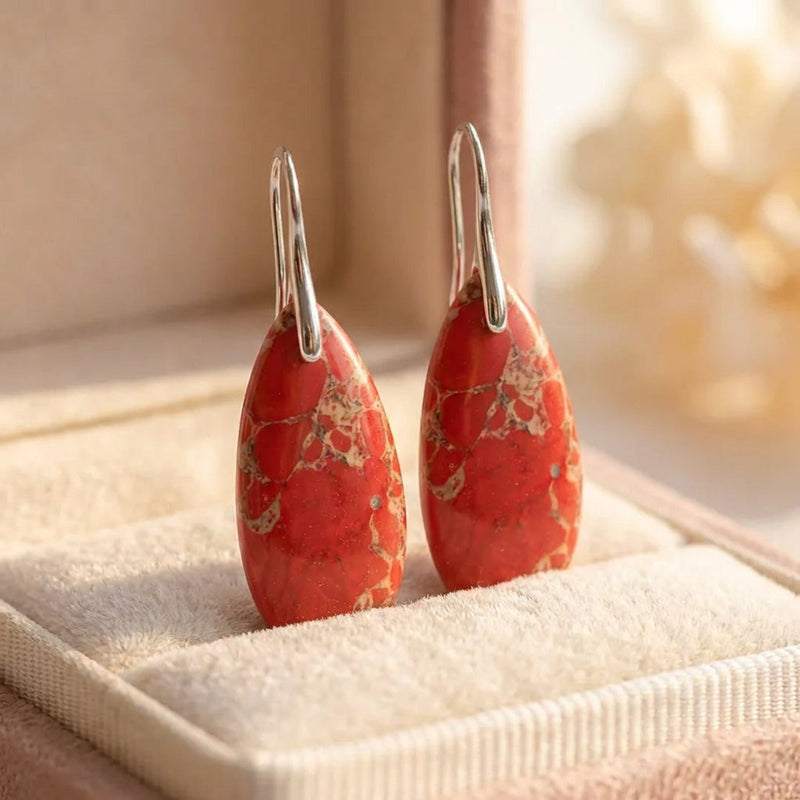 Vintage Red Jasper Earrings