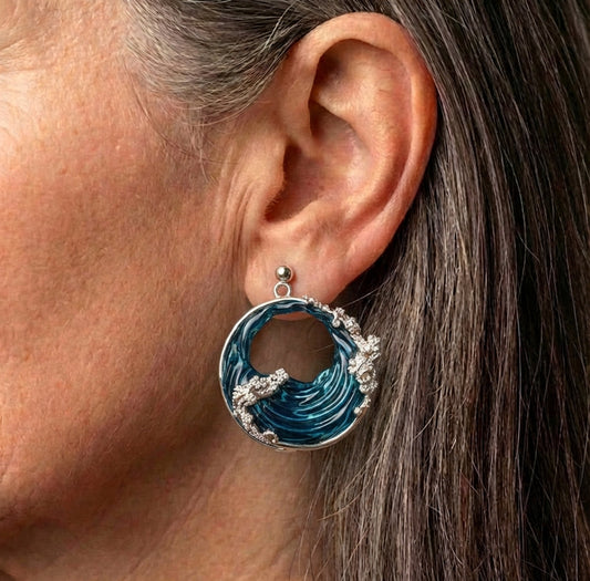 A Round Ocean Earring Set