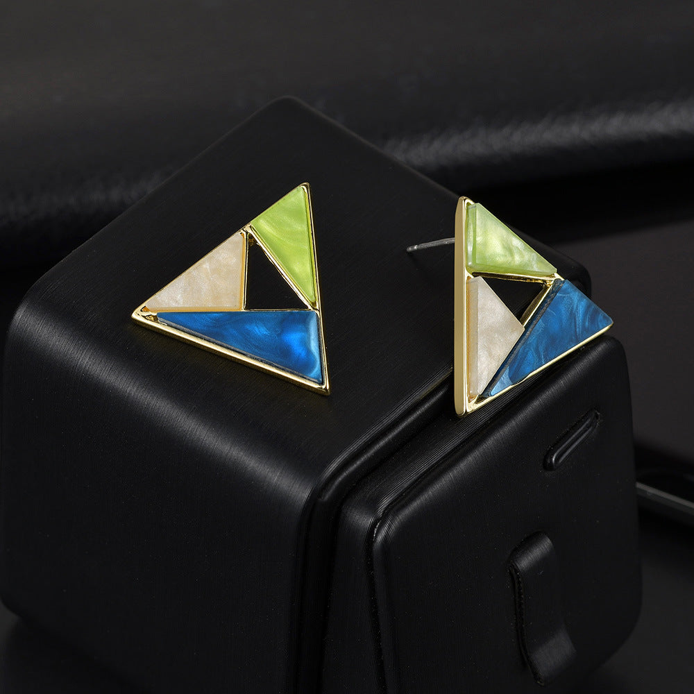 Geometric Colorblock Earrings