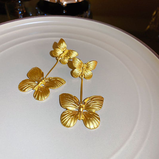 Gold Butterfly Earrings