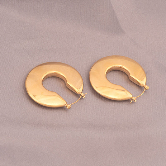 Gold Crescent Earrings
