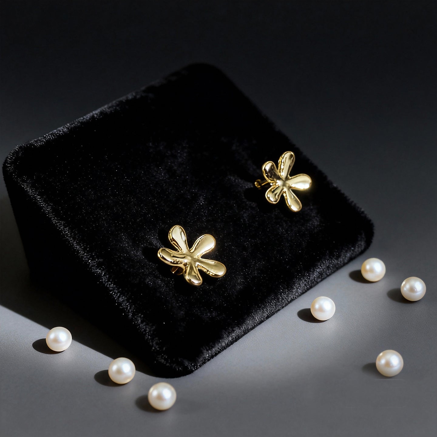 Gold Flower Earrings