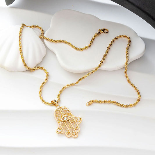 Gold Hamsa Necklace