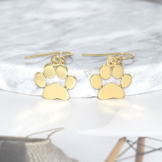 Gold Paw Print Earrings