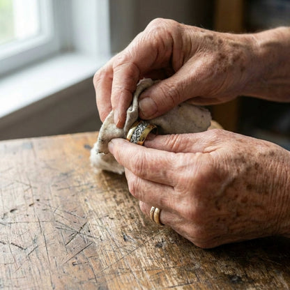 Gold Shimmer Inlay Statement Ring