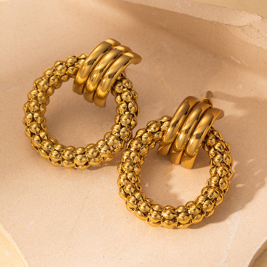 Gold Textured Earrings