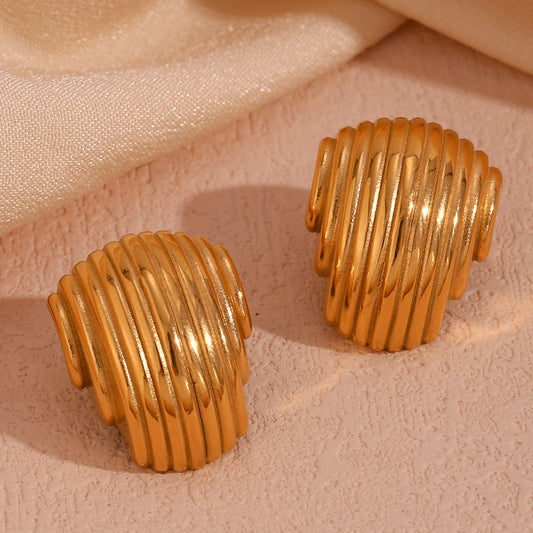 Gold Textured Earrings