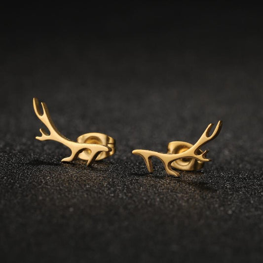 Golden Antler Earrings