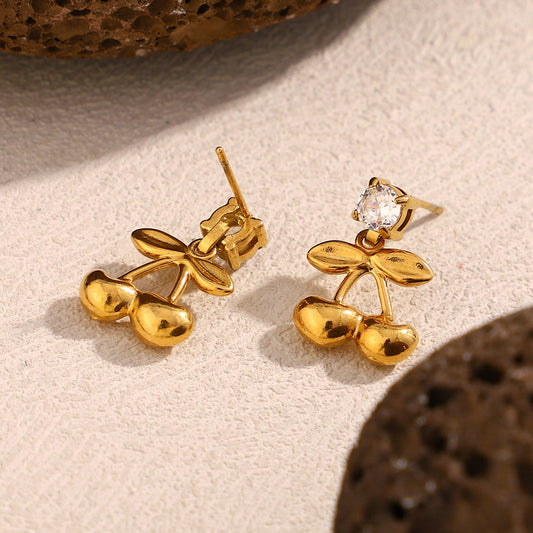Golden Cherry Earrings