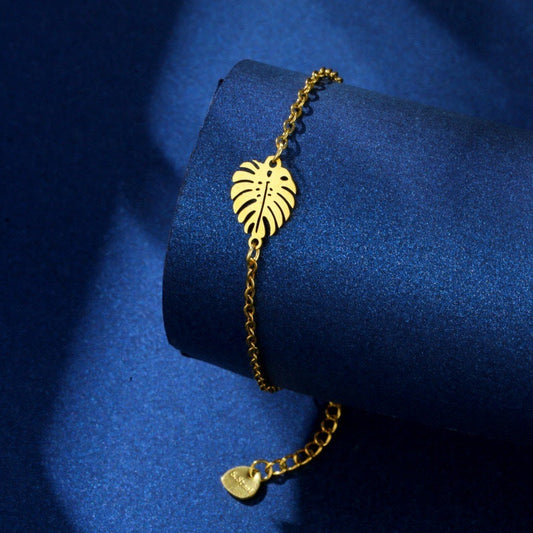 Golden Monstera Bracelet