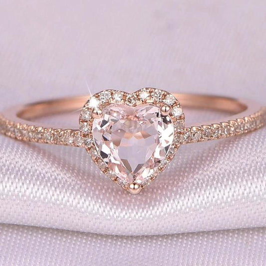 Crystal Heart Ring With Zirconias