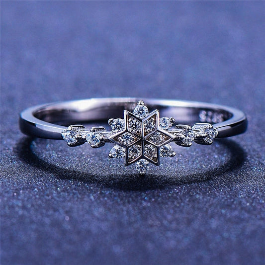 Snowflake Ring In Sterling Silver 925