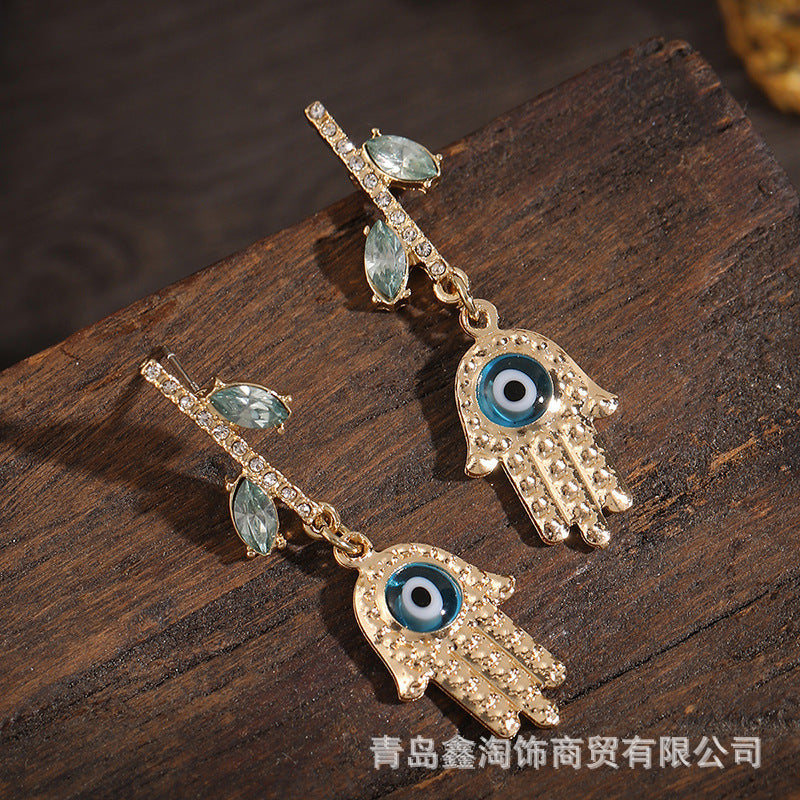 Hamsa Evil Eye Earrings