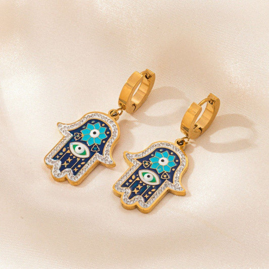 Hamsa Evil Eye Earrings