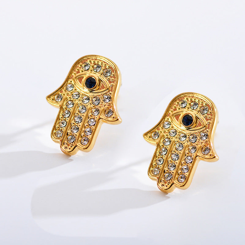 Hamsa Hand Stud Earrings