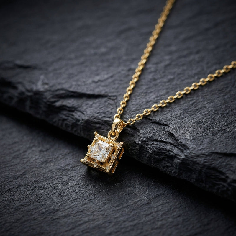 Illaria Square Baguette Necklace
