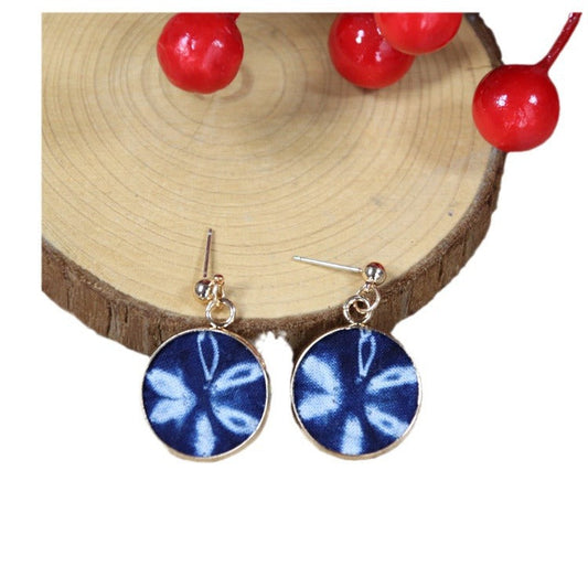 Indigo Tie Dye Earrings
