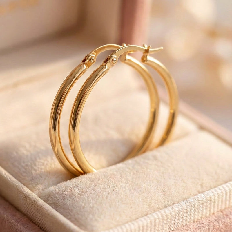 Large Hoop Earrings In Gold