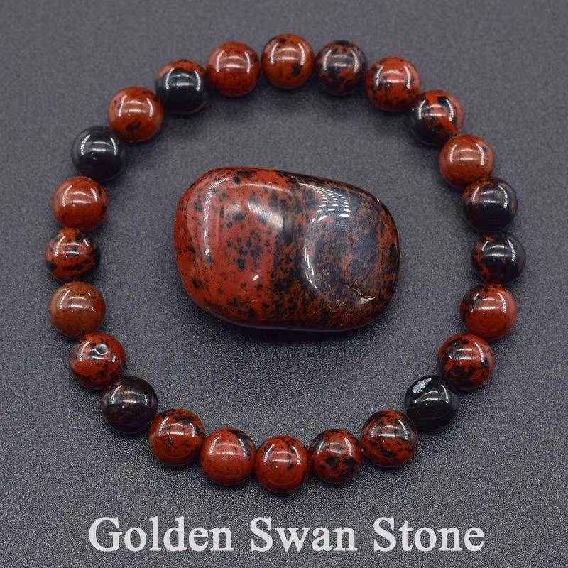 Mahogany Obsidian Beaded Bracelet