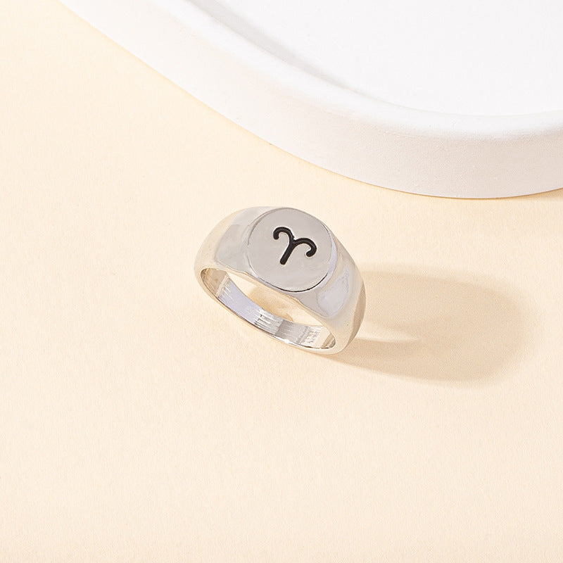 Minimalist Aries Signet Ring