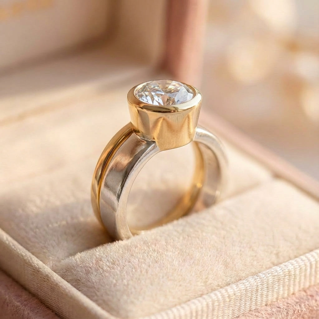 Minimalist Crystal Gold Ring