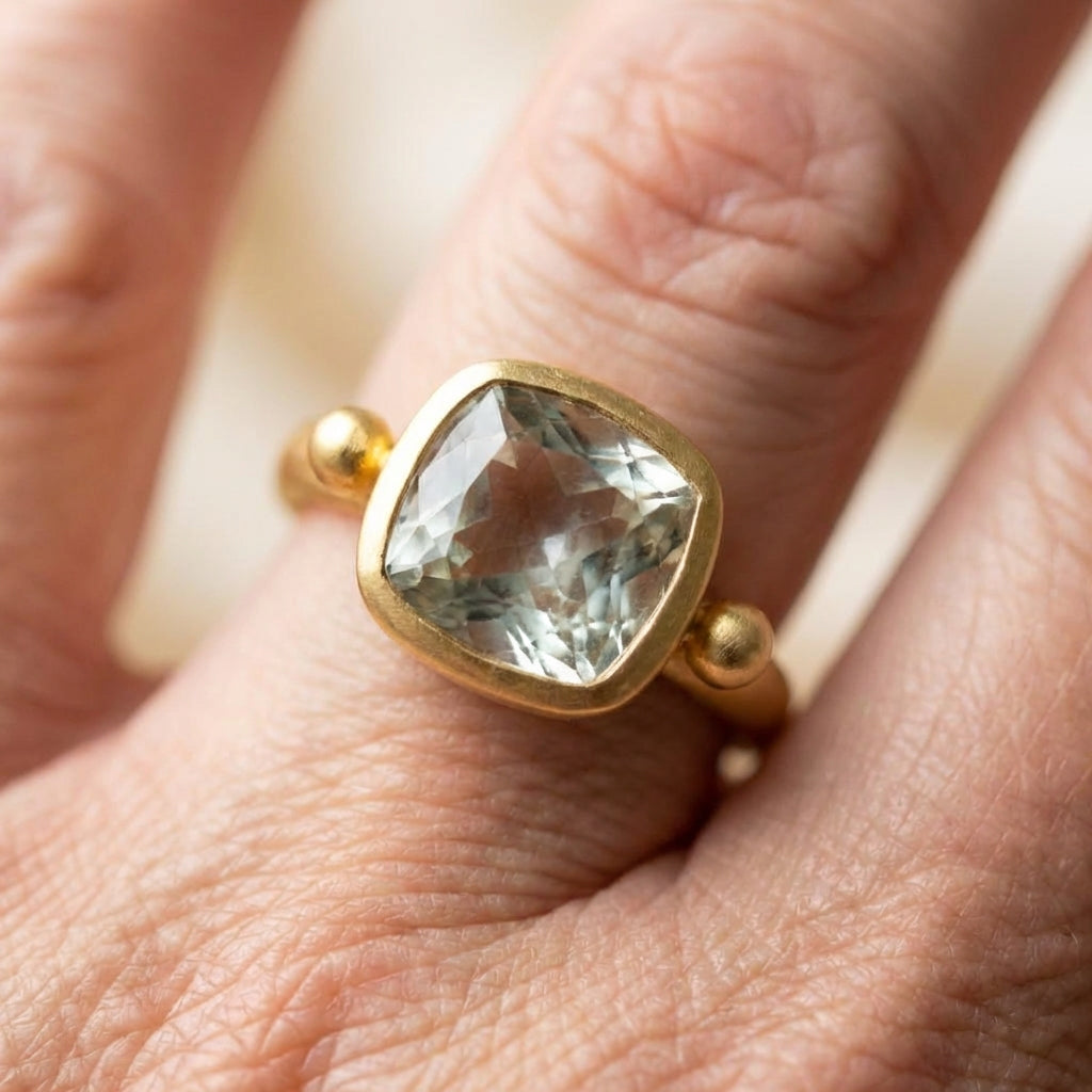 Minimalist Crystal Gold Ring