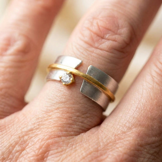 Minimalist Crystal Statement Ring