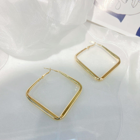 Minimalist Gold Square Earrings