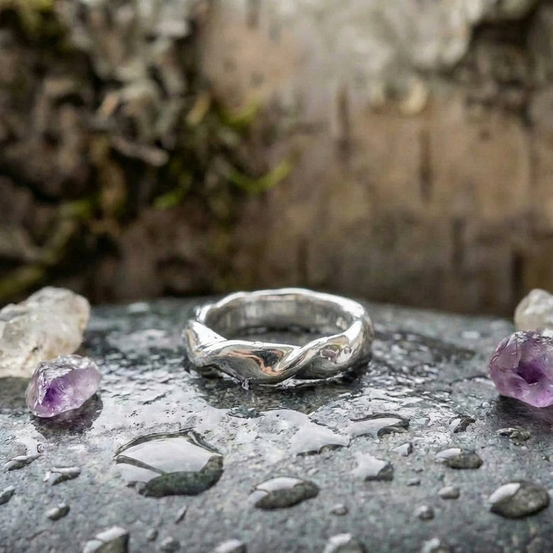 Minimalist Silver Geometric Ring