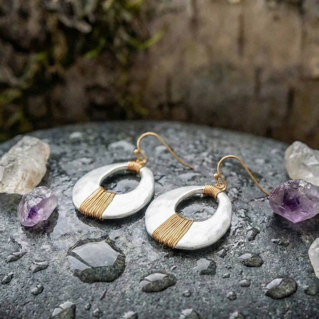 Minimalist White Copper Earrings
