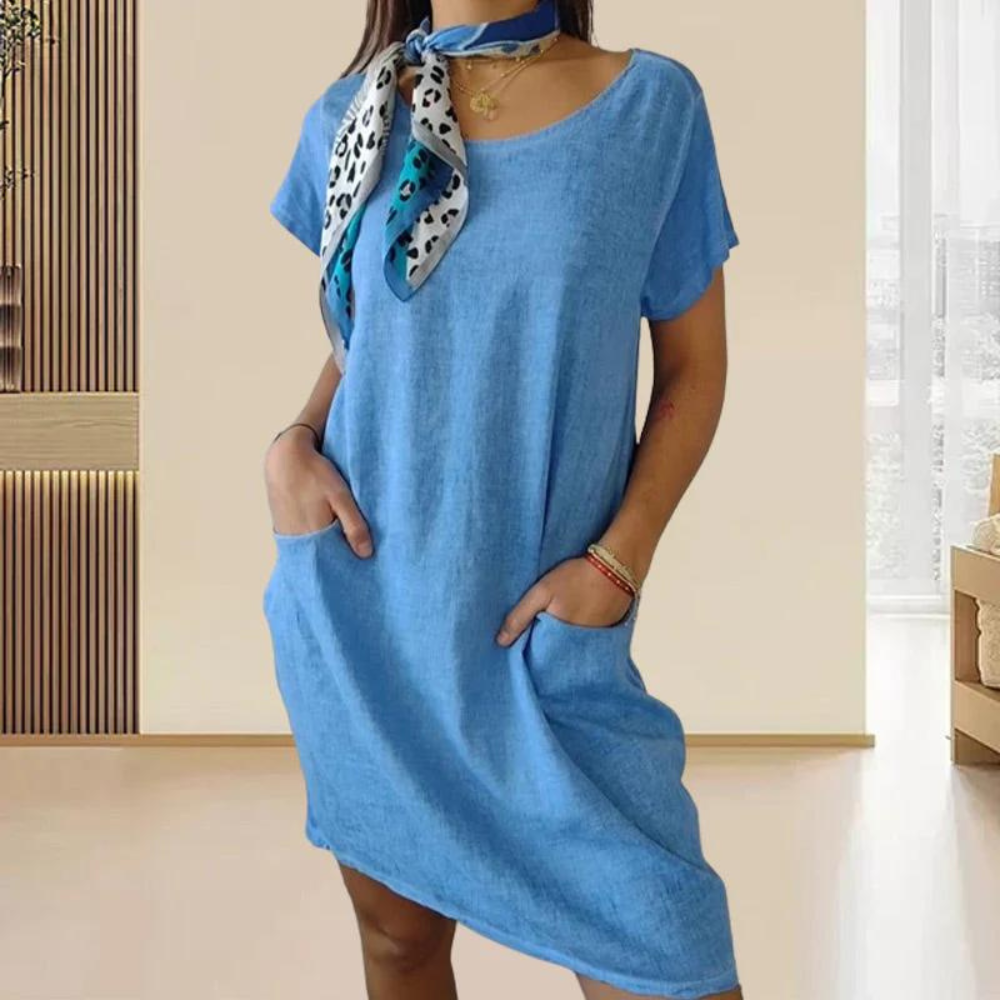 LD | Elegante jurk voor vrouwen met ronde halslijn