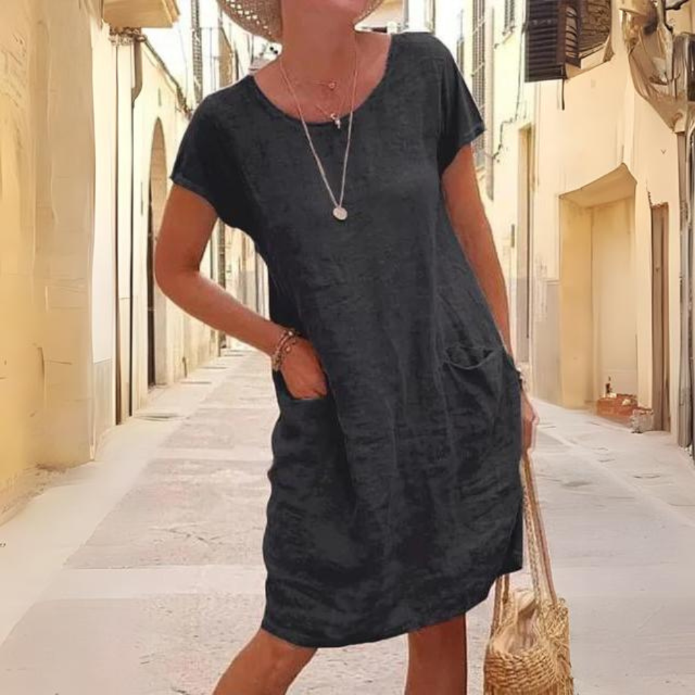 LD | Elegante jurk voor vrouwen met ronde halslijn