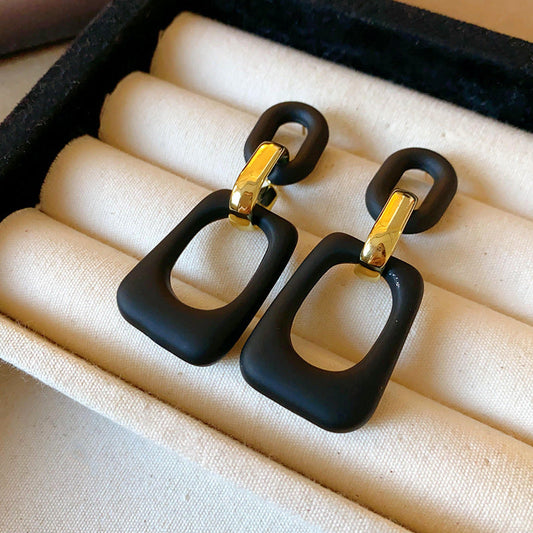 Modern Black Gold Earrings