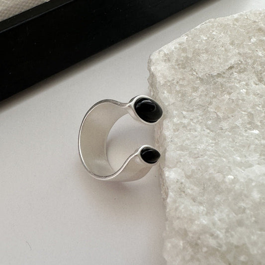 Modern Black Onyx Ring