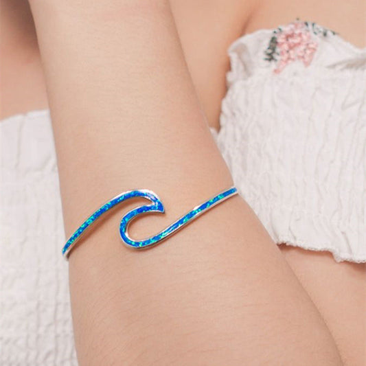 Modern Blue Wave Bracelet
