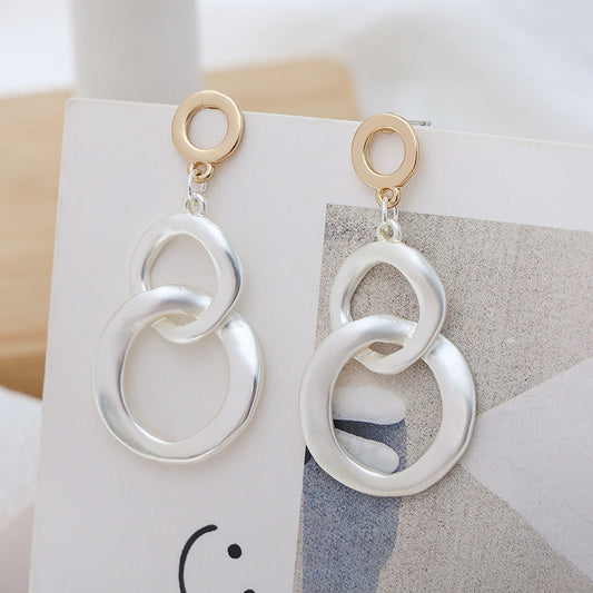 Modern Circle Drop Earrings